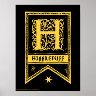 Poster Harry Potter | Bannière Monogramme Hufflepuff