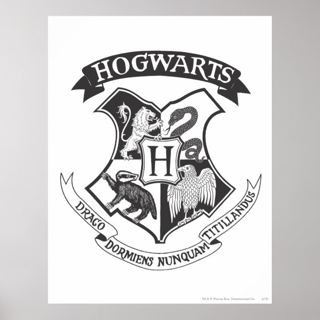 Poster Harry Potter | Blason Rétro de Poudlard (Devant)