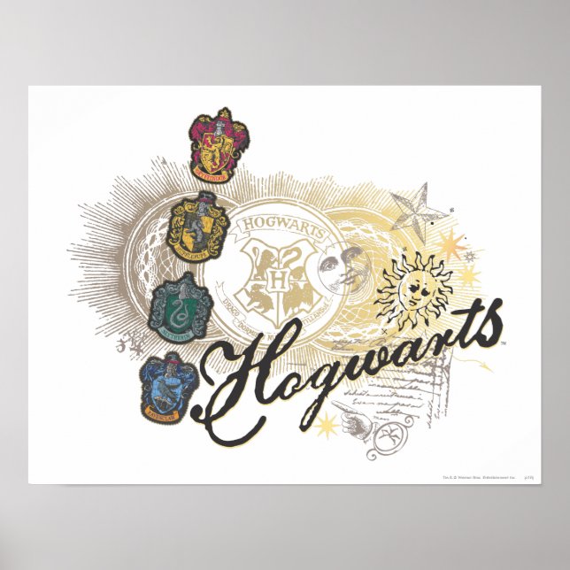 Poster Harry Potter | Maisons de Hogwarts - Couleur compl (Devant)