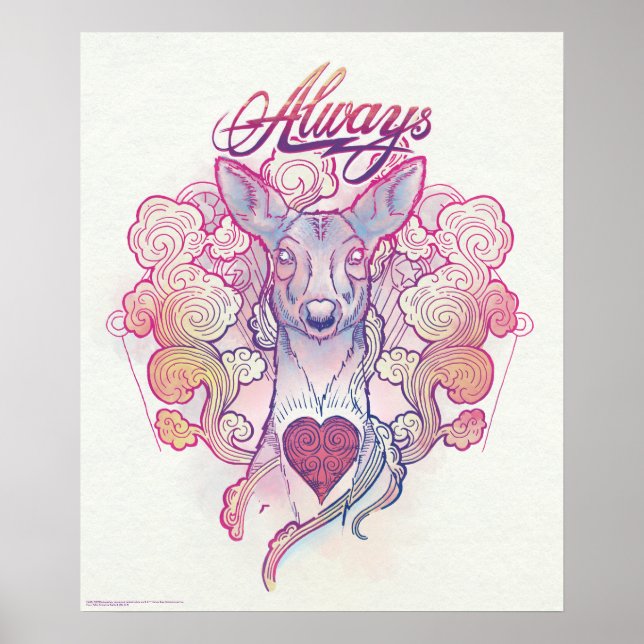 Poster Harry Potter Spell | "Toujours" Doe Patronus (Devant)