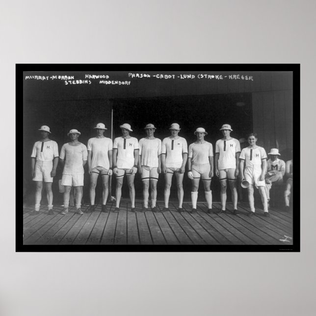 Poster Harvard Varsity Rowing Crew 1915 (Devant)