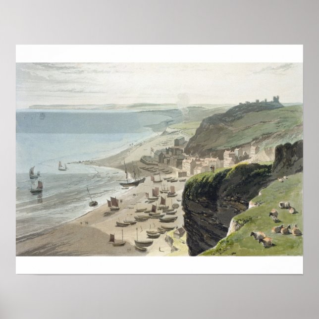 Poster Hastings, de East Cliff, de 'A Voyage Arou (Devant)