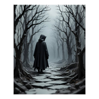 Poster Hauning Forest Papercraft Scène