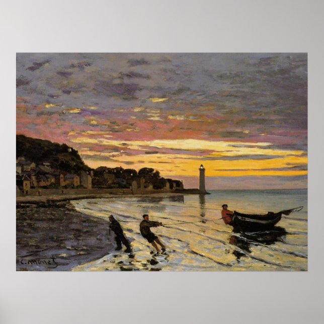 Poster Hausser un bateau à terre, Honfleur (Devant)