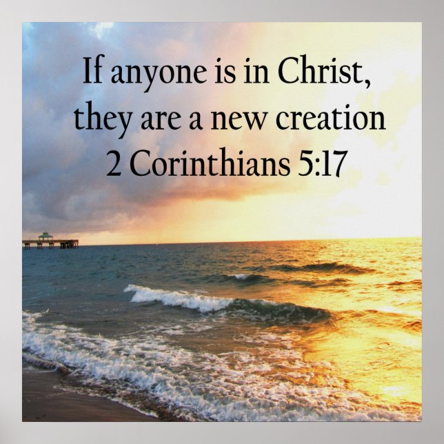 POSTER HAUT 2 CORINTHIENS 5:17 OCEAN PHOTO DESIGN (Devant)