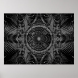 Poster Haut-parleurs musicaux sur un mur fissuré