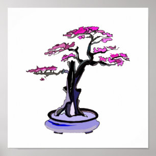 Poster Hauteur Deadwood Bonsai violet