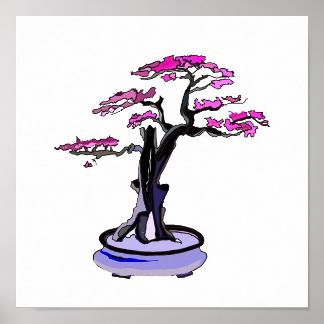 Poster Hauteur Deadwood Bonsai violet (Devant)