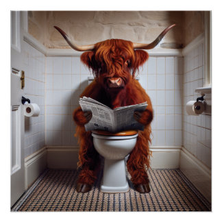 Poster Hauturier Kuh / Highland Cow / Lire News
