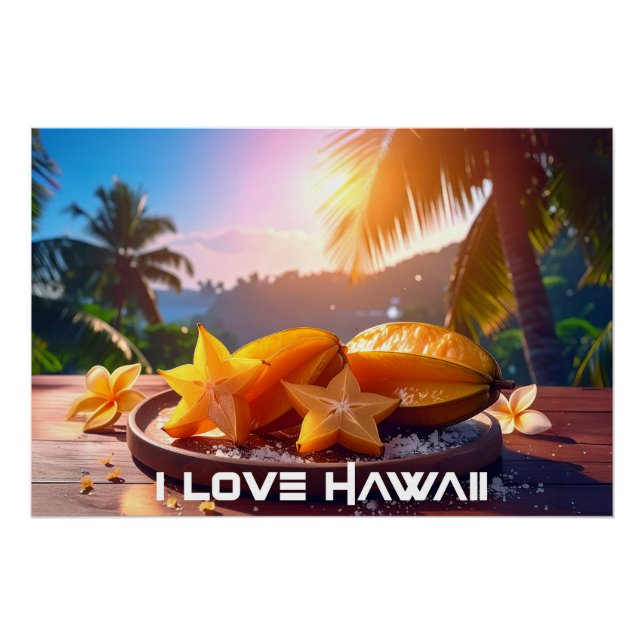 POSTER HAWAÏ - J'AIME HAWAÏ (Devant)