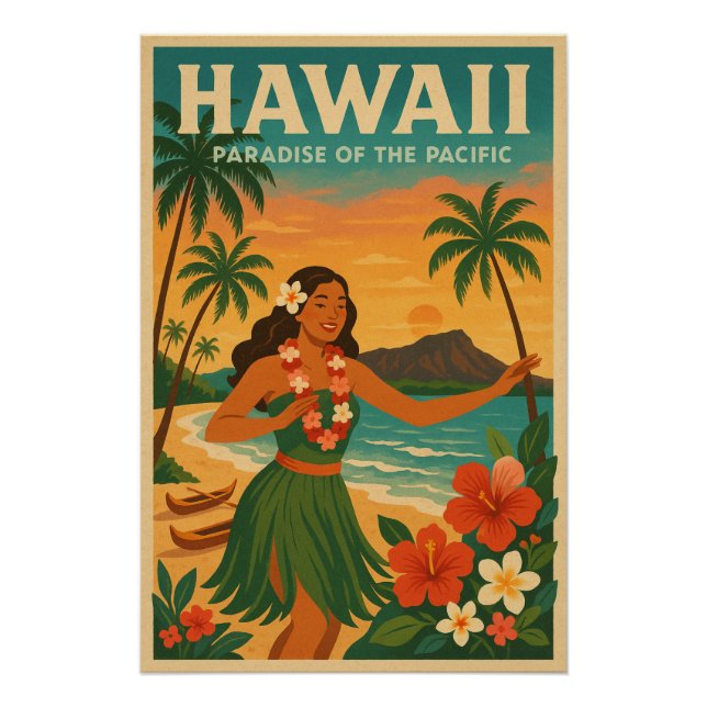 Poster Hawaï - Paradis du Pacifique (Devant)