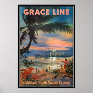 Poster Hawaï vintage, Etats-Unis -