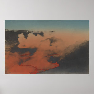 Poster Hawaï - vue de volcan de Kilauea dans l'ha