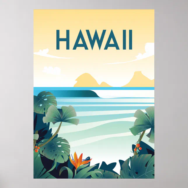 Hawaii travel poster, Hawaii retro wall print, Hawaii vintage travel print 5 Hawaii travel poster, Hawaii retro wall print, Hawaii vintage travel print 5