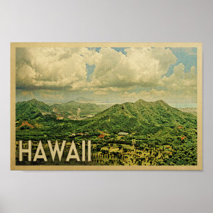 Poster Hawaii - Imprimer Vintage voyage