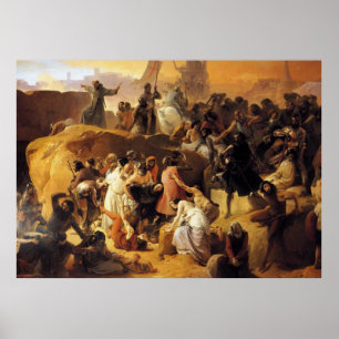 Poster Hayez Fracesco-Crusaders Thirsting near Jerusalem