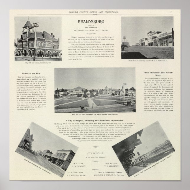 Poster Healdsburg, California (Devant)