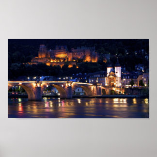 Poster Heidelberg en mode nuit