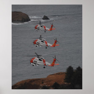Poster Hélicoptères de la Garde côtière MH-60 Jayhawk