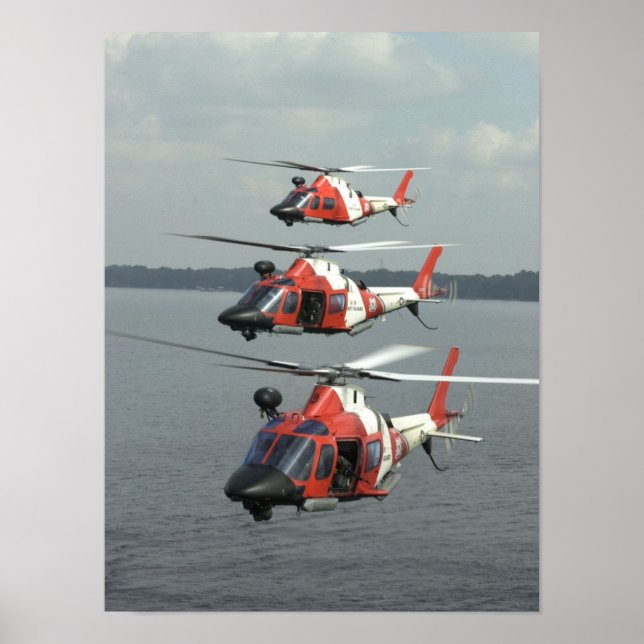Poster Hélicoptères Mako de la Garde côtière MH-68 (Devant)