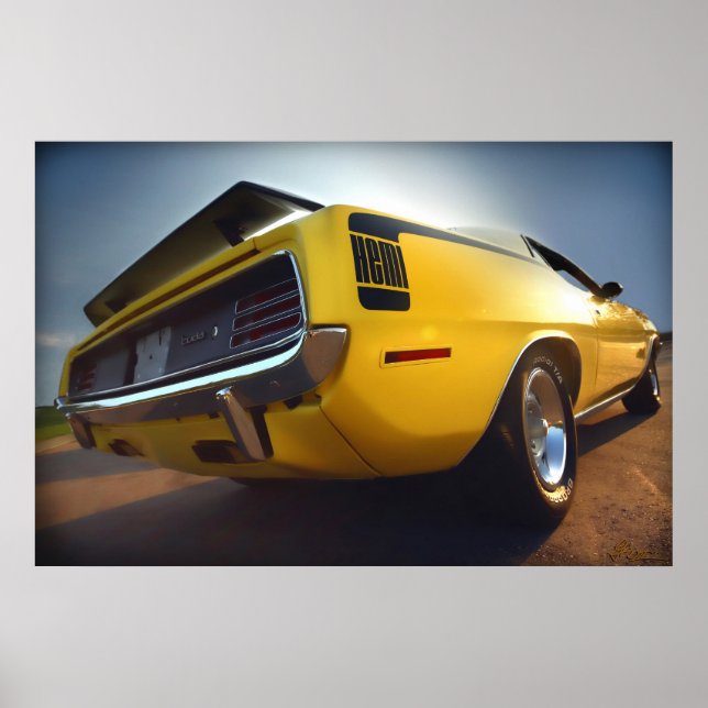 Poster HEMI de Plymouth 1970 'Cuda Hemicuda (Devant)