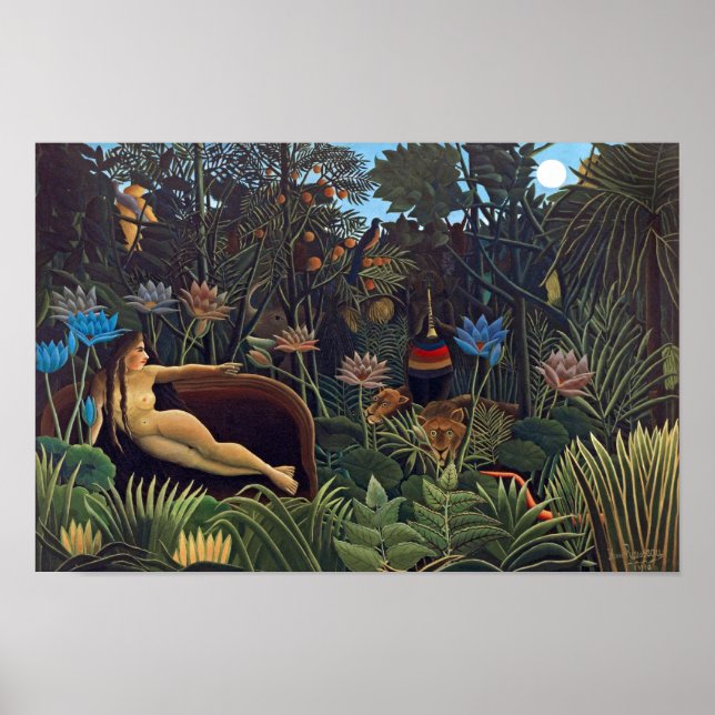 Poster Henri Rousseau Le Rêve - Femme de la Jungle w Anim (Devant)