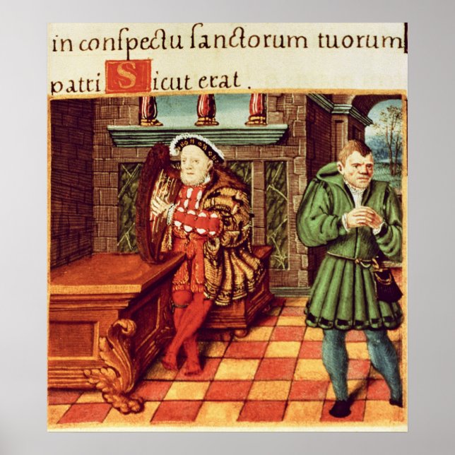 Poster Henry VIII Jouer une harpe avec sa mauvaise volont (Devant)