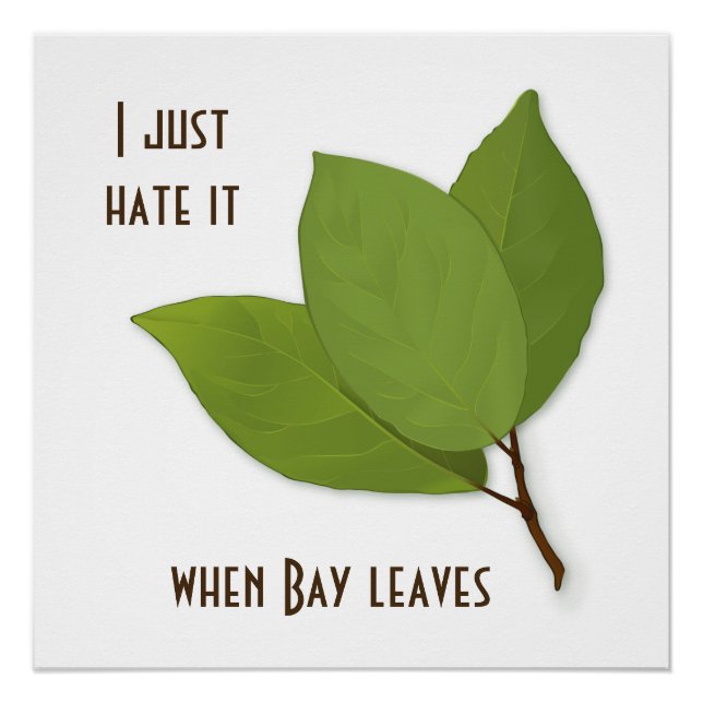 Poster Herb Pun, i Hate It When Bay Leaves (Devant)