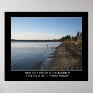 Poster Heron avec la citation Nietzsche