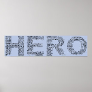 Poster Héros dans la lutte contre le cancer (Texte noir)