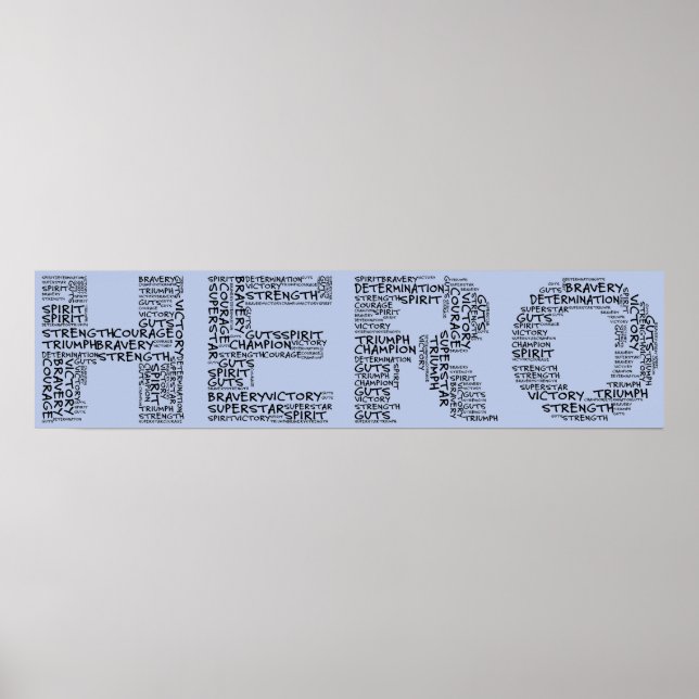 Poster Héros dans la lutte contre le cancer (Texte noir) (Devant)