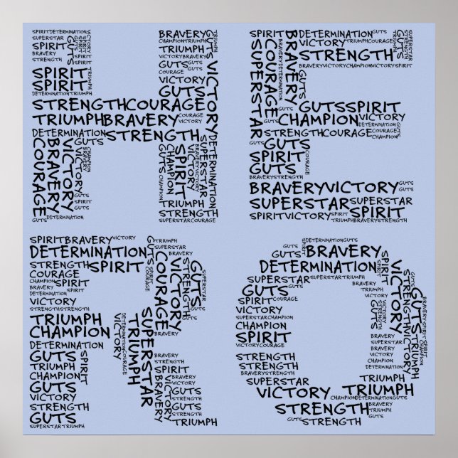 Poster Héros dans la lutte contre le cancer (Texte noir) (Devant)