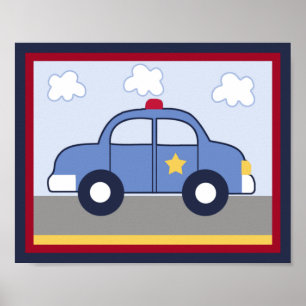 Poster Héros de véhicule de police/voiture de police Impr