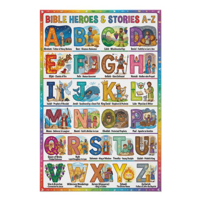 Poster Héros et histoires de la Bible de A à Z (Devant)