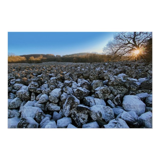Poster Heure bleue dans la région volcanique de France (Devant)