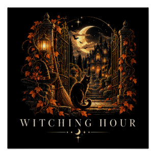 Poster Heure des Sorciers Gothique Halloween Sorcière