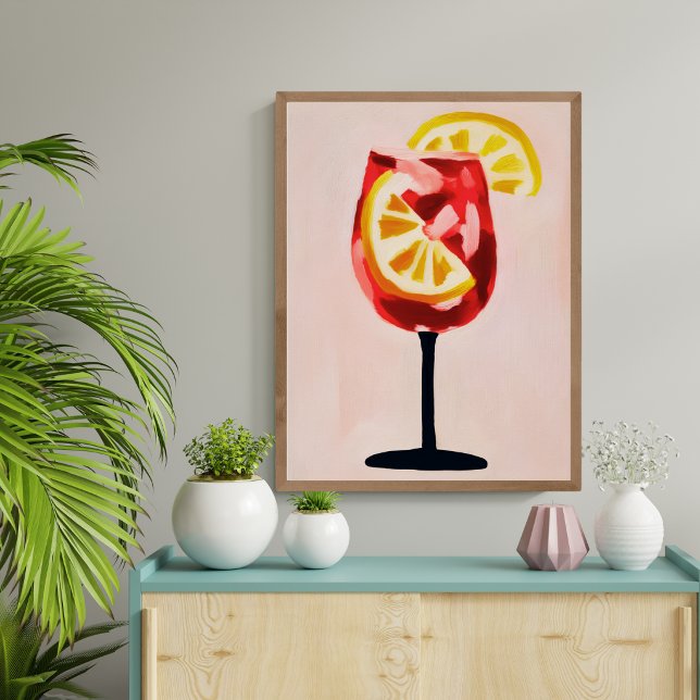 Poster Heure Heureuse Cocktail Italien Vintage Rétro Abst (Créateur téléchargé)