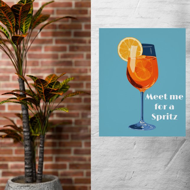 Poster Heure Heureuse Cocktail Italien Vintage Rétro Abst (Créateur téléchargé)