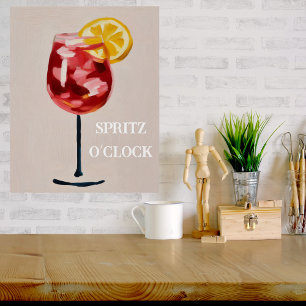 Poster Heureuse Heure de Cocktail Italien Abstrait Rétro 