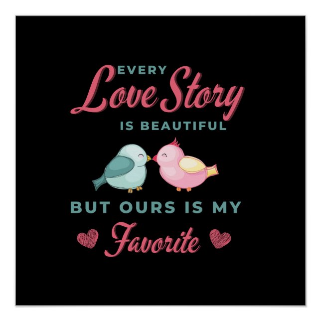 Poster Heureuse Sainte-Valentin - Romance Couple Funny (Devant)
