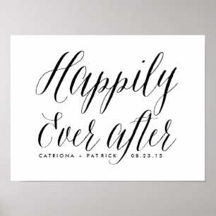 Poster Heureux toujours après l'affiche Mariage   Noir