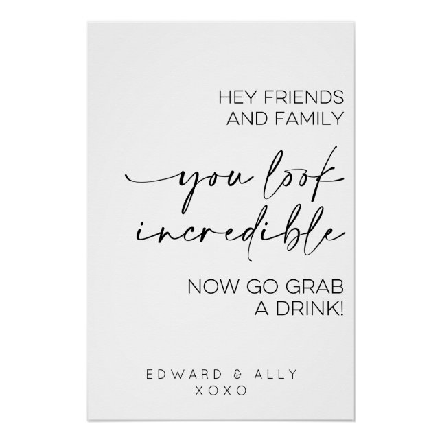 Poster Hey Amis Et Famille, Tu As L'Air Incroyable (Devant)