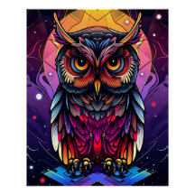hibou coloré Abstrait