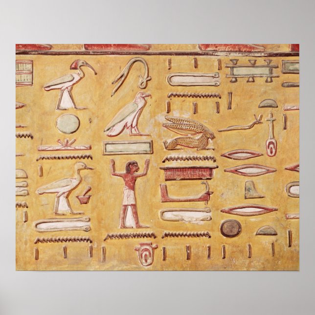 Poster Hiéroglyphes, de la Tombe de Seti I (Devant)