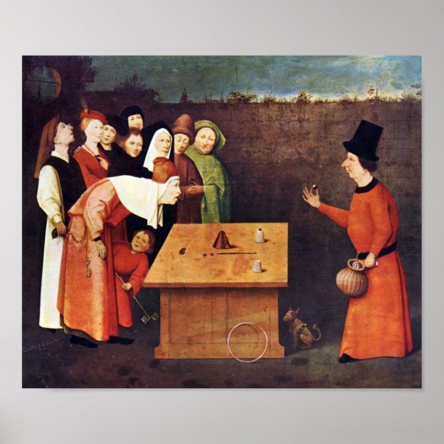 Poster Hieronymus Bosch-The magician (Devant)