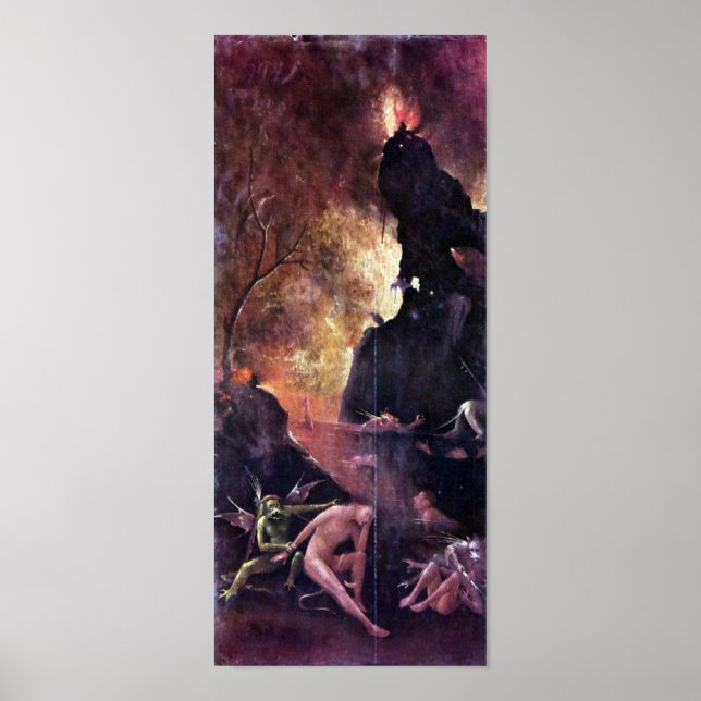 Poster Hieronymus Bosch-The rest hell on flow (Devant)