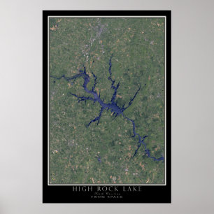 Poster High Rock Lake North Carolina Du Satellite Spatial