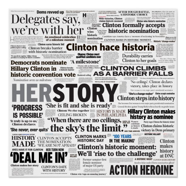 Poster Hillary 2016 Classement historique (Devant)