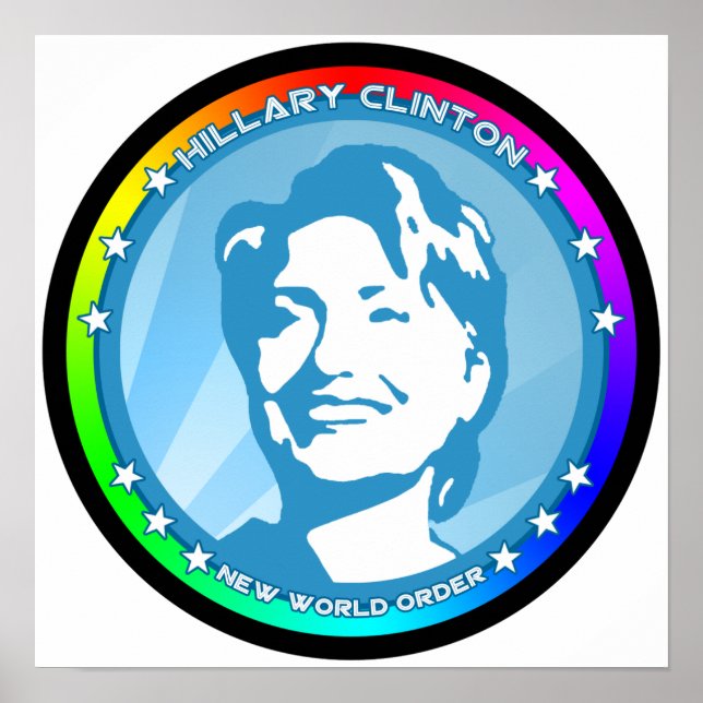 Poster hillary clinton. arc-en-ciel. (Devant)
