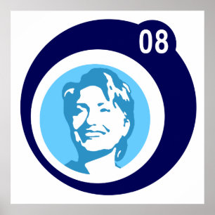 Poster hillary clinton : bulles bleues :